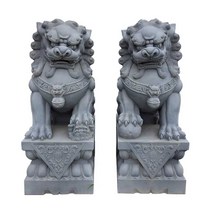 해태 조각상 한쌍 해태상 수호신 조형물 대형 80cm, 80cm 높이의 한 쌍