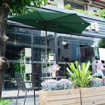 벽면 사이드 매장앞 파라솔 비가림 업소용 힐링 호텔 테라스 옥상 휴양림 루프탑 마당, 1개, 벽면 하프파라솔본체(그린)