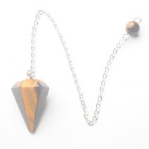 펜듈럼 펜던트 원석 목걸이 14X22MM 자수정 Lapis Opal 명확한 수정 같은 돌 콘 Dowsing 치유 차크라 육각형 진자 체인 1PC