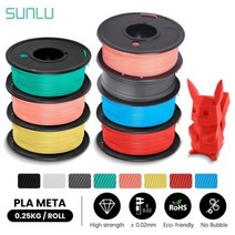 SUNLU-PLA 메타 7 롤 3D 필라멘트 인쇄 250G/롤 미니 스풀 1.75MM 무독성 빠른 인쇄에 더 좋은 유동성 119230, 2PK1GY1BL1GN1YL1RD