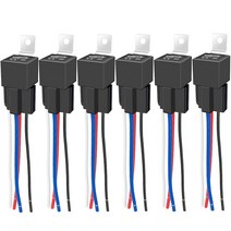IRHAPSODY 4핀 40/30 AMP 12V DC 릴레이 및 하네스 - 튼튼한 12 AWG 주석 구리 와이어 보쉬 스타일 SPST, 01 4-pin: 6 relays