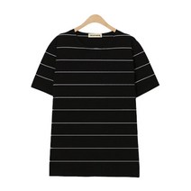 델레바인 포레 보트넥 단가라 반팔티 M~4XL 티셔츠 빅사이즈 스트라이프