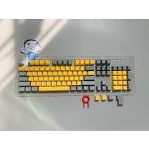 한글타자기 수동타자기 옛날타자기 레트로 키보드 새로운 104 Pcs 기계식 키보드 키 캡 세트 OEM 백라이트, 한개옵션2, 03 yellow light grey, 한개옵션1