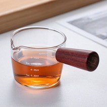 계량컵 1000 ml 플라스틱 스텐 미니 비커 75ml 유리 측정 컵 에스프레소 커피 작은 우유 컵 내열성 나무 손잡이 유리 규모 컵 커피 텀블러 주방 도구, 협력사, 한 입
