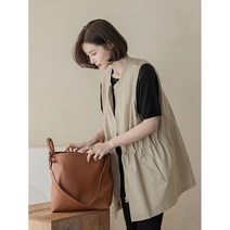 패션고리 여성 라운드넥 민소매 밴딩 집업 조끼 자켓 M34