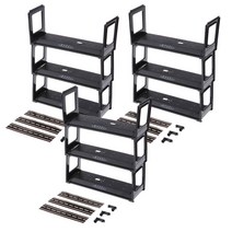 GHSHOP 3x 플라스틱 모델 자동차 디스플레이 케이스 스탠드 스토리지 캐비닛 키트 No Door Black, 18x6x2cm, 블랙