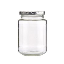 유리병 잼병 과일청 수제청 밀폐용기 잼병 꿀병, 원형 500ml 실버