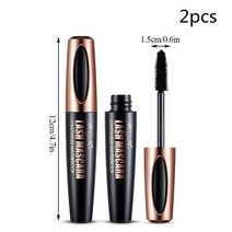 번지지않는마스카라 워터프루프 롱래쉬 컬러 볼륨 속눈썹픽서 새로운 효과적인 실크 섬유 연장 방수 롱래스팅 래쉬 블랙 익스텐션 메이크업 3d, c-2pcs