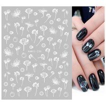 테이프 클리너네일 데칼 수채화 보라색 파란색 건조 꽃잎 꽃 뒷면 접착 스티커 팁 뷰티, 26 HAN230