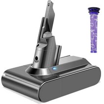 다이슨 호환 V7 모터 헤드 프로 트리거 동물 자동차 보트 푹신한 SV11 배터리 용 6000mAh 21.6V 리튬 교체, [01] 21.6 볼트, [06] 1피스 Prefilter