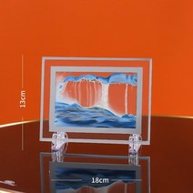 샌드아트 모래시계 3D 유리 탁상용 집들이 모래멍, B-블루M