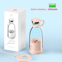 휴대용 캡슐커피머신 Popular ho ehold portable electric juice cup wireless charging mini extractor B dispense, 02 Pink