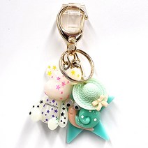 POPOBE 포포베 앉은 야광스타 달팽이 키링 열쇠고리 키홀더 키고리 가방고리