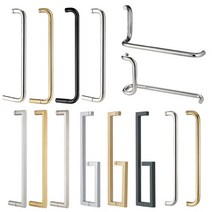 샤워부스손잡이 모음 크롬 실버 골드 블랙 450mm 욕실 유리문 타월바, 4.A타입-골드유광 22×450×50mm