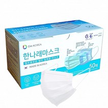 색깔 국산덴탈마스크 개별포장 비말, 100매(50매2상자)