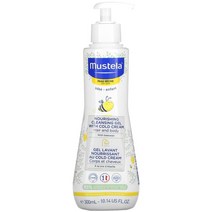 Mustela (무스텔라) Mustela 유아용 너리싱 클렌징 헤어 & 바디 젤 콜드크림 함유 건성용 300ml(10.14fl oz), 2개