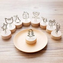 홀더 꽂이 사진 거치대 인스타감성 원목 명함 메모, 우든클립전구
