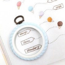 엔조이스티치/ 고무수틀 플라스틱수틀-원형7cm 아이보리 핑크 소라 우드/ 프랑스자수, 1개