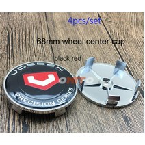 뜨거운 판매 4 개/대 68mm 크롬 베이스 자동차 Vossen 라벨 휠 센터 캡 액세서리 허브 CX 5 7 9 RX MPV MX, 01 black red, 4개