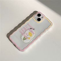 Zhitai 빅 웨이브 휴대 전화 케이스 적용 애플 14Pro 영어 작은 꽃 iphone13 크리에이티브 xs 세대 678