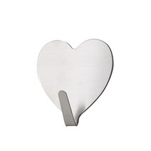 강력 벽걸이 후크 자체 접착 펀치 없는 색상 러브 스테인레스 스틸 벽걸이 주방 욕실 보관 상자 후크, 4cmX4cm