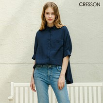 CRESSON 21SS 썸머 러플 하이넥 블라우스