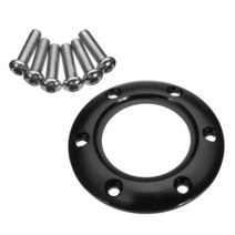 스티어링 휠 커버 스티어링 휠 6홀 자동차 스타일링 스티어링 휠 고정 링 어댑터 내부 부품 블랙 MOMO/nrg, 한개옵션0