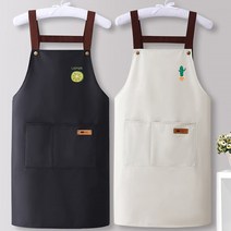 웰빙마켓 바리스타 포켓 초경량 앞치마, 2개, 화이트-블랙