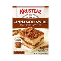 Krusteaz Crumb Cake Mix Cinnamon Swirl 크러스티즈 크럼브 케이크 믹스 시나몬 스월 595g, 2개