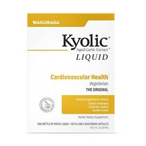 미국 Kyolic 숙성된 마늘 추출물 액체 채식주의자 심혈관 56.7g(2온스) 병 및 리필 가능한 캡슐 60개(포장은 다를 수 있음), 1 Count (Pack of 1)