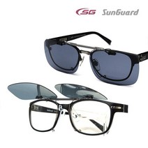 선가드 썬가드광학 이지플립 편광선글라스/안경착용자용 편광클립 편광렌즈, 대/플라스틱형/스퀘어 스모크