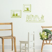 큐데코 셀프인테리어 포인트스티커, 마이북스-3 - 올리브