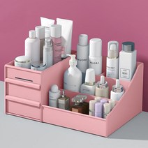 월드유한 멀티형 화장품 정리대 네일 정리함 메이크업정리 화장대정리 트레이, 화장품랙-핑크