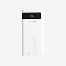 로모스 SENSE8P PLUS 퀵차지3.0 PD지원 고속충전 대용량 보조배터리 30000mAh, 화이트, PHP30-515-1134