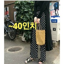 빅너스언니 빅사이즈 최강스판:) 옆트임 냉각 땡땡이바지 ~40인치 허리밴딩바지 냉장고바지 스판바지 팬츠