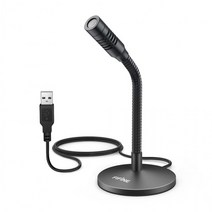 FIFINE K050 미니 구즈넥 마이크 PC USB 온라인 수업 게임 개인방송 유튜브 유튜버 1인 미디어 크리에이터, 실버