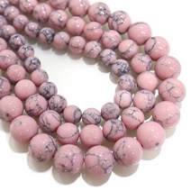 선우몰 터키석 합성석 핑크 원석재료 - 송석 DIY제작재료 팔찌만들기 악세사리 비즈공예, 12mm