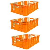 세화파렛텍 계육 상자 닭 정육 플라스틱 박스, 3개, 노랑