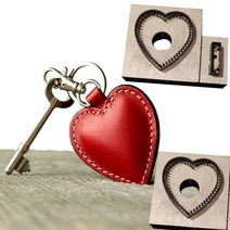 목형 가죽재단 DIY 패턴 커터 프레스 절곡 철판 가죽공예 도구diy leather craft heart key ring 장식 다이 커팅 나이프 금형 금속 중공 펀치 세트, 나무 칼 금형