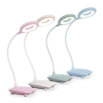 LED 스탠드 조명 - 스탠드형 충전식 책상스탠드 휴대용 독서등 3단계 빛조절 공부 학생용 학습용, 클립형 조명-그린