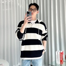 붐스타일 모찌 단가라 루즈핏 후드 니트