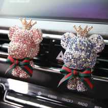 샤이닝베어 차량용 방향제 차방향제 고급 명품 자동차 디퓨져 동물 곰돌이 곰인형 새차 선물 소비르, 블랙체리(3개), 화이트, 기본(리본)