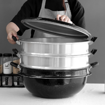 3단찜솥 만두 찜솥 찜통 대용량 스탠 3단찜기, 다용도 3단찜기 36cm