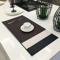 인조타조가죽 식탁매트/테이블 고급 깔개 방수 티매트, 브라운, 브라운