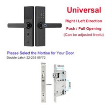 FREECAN 와이파이 전자 스마트 도어 잠금 장치 Tuya 앱 보안 생체 인식 지문 지능형 암호 RFID 포함, Black 22 to 235 5572