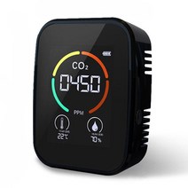5in1 co2 meter air quality monitor 감지기 이산화탄소 tvoc hcho 감지기 디지털 온도 습도 센서 테스터 일산화탄소 캠핑, 협력사, 블랙 3 in 1