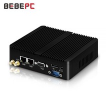 미니 PC 소형 mini 컴퓨터 BEBEPC 팬리스 인텔 셀러론 J1900 N2830 듀얼 LAN 윈도우 10 J2900 4 코어 산업용 데스크탑 COM WiFi HTPC, 02 4G RAM 64GB SSD WiFi, Celeron N2830 1 LAN