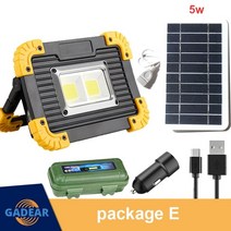 high power led flashlight solar panel kit travel light for 캠핑 랜턴 led 램프 배터리 태양열 충전기 세트 캠핑 하이킹, 5w