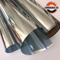 차량용 썬팅 필름 무접착 시트지 50cm x 100/200/300/500cm 미러 실버 솔라 윈도우 단열 UV 반사 편도 프라이버시 자동차 홈 오피스 장식, [02] 50cm x 300cm