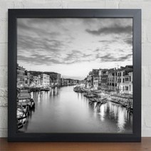 꾸밈 cv050-베네치아의풍경흑백인테리어액자 액자, 블랙